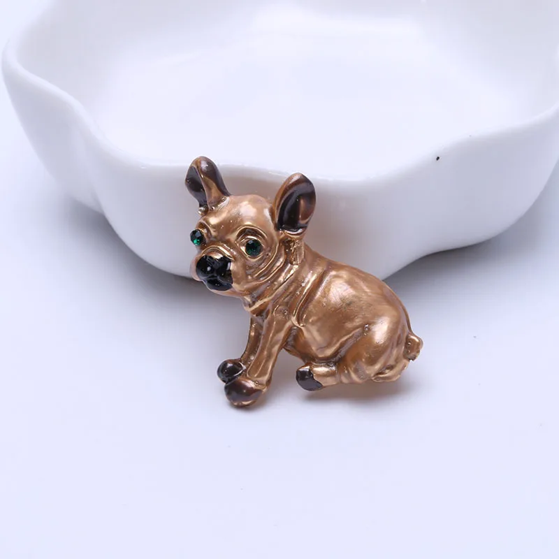Cartoon Cute French Bulldog Dog Brooches for Women Kids Animal Unisex Pin Coat Suit Bag Accessories Party Birthday Daily Gifts