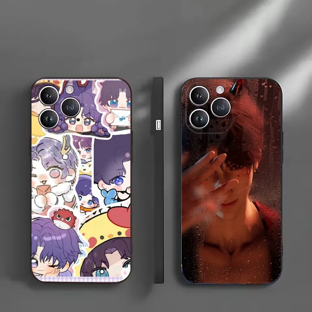 

Love And Deepspace Rafayel Phone Case For iPhone16,15,14,13,12 Mini 11 Pro XR,X,XS,MAX 7,8 Plus Silicone Cover Soft Black