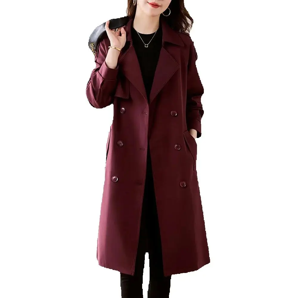 

"Lining" High-end Windbreaker Women's Long Style 2024 Spring And Autumn New Fashion Temperament Slim Stitching Casual Coat Tide