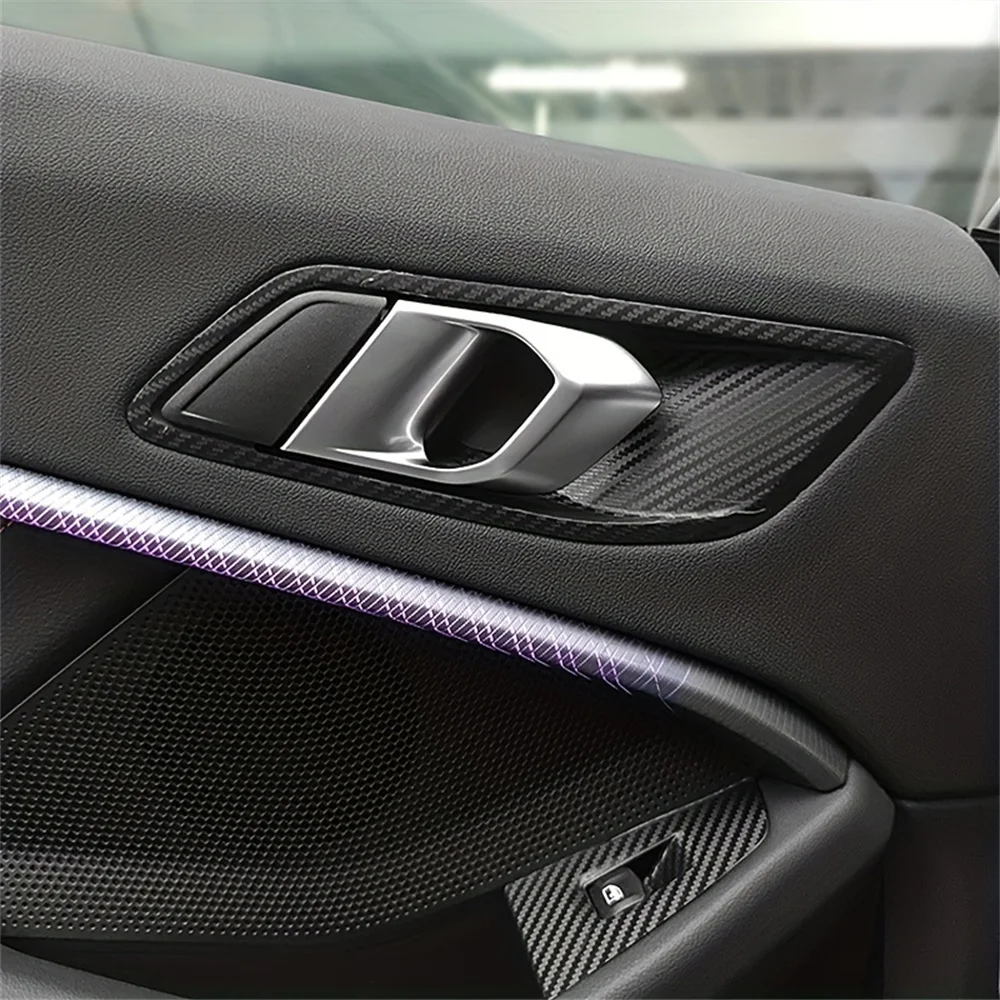 For BMW 1 Series F40 2020-2023 Interior Central Control Panel Door Handle Carbon Fiber Stickers Decals Car Styling Accessorie