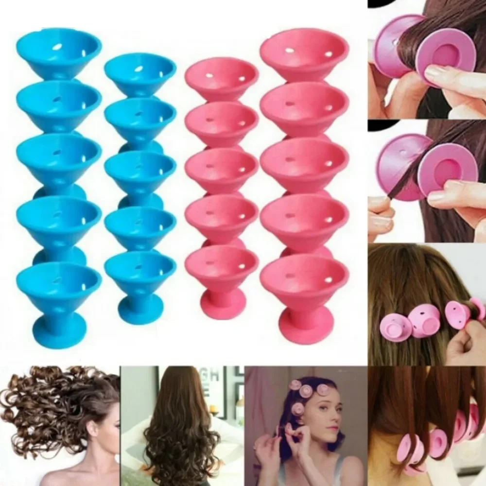 Hair Care Rollers Magic Silicone Hair Curler Soft Rubber Twist Hair No Heat No Clip Sleeping Care Curling Styling DIY Tool