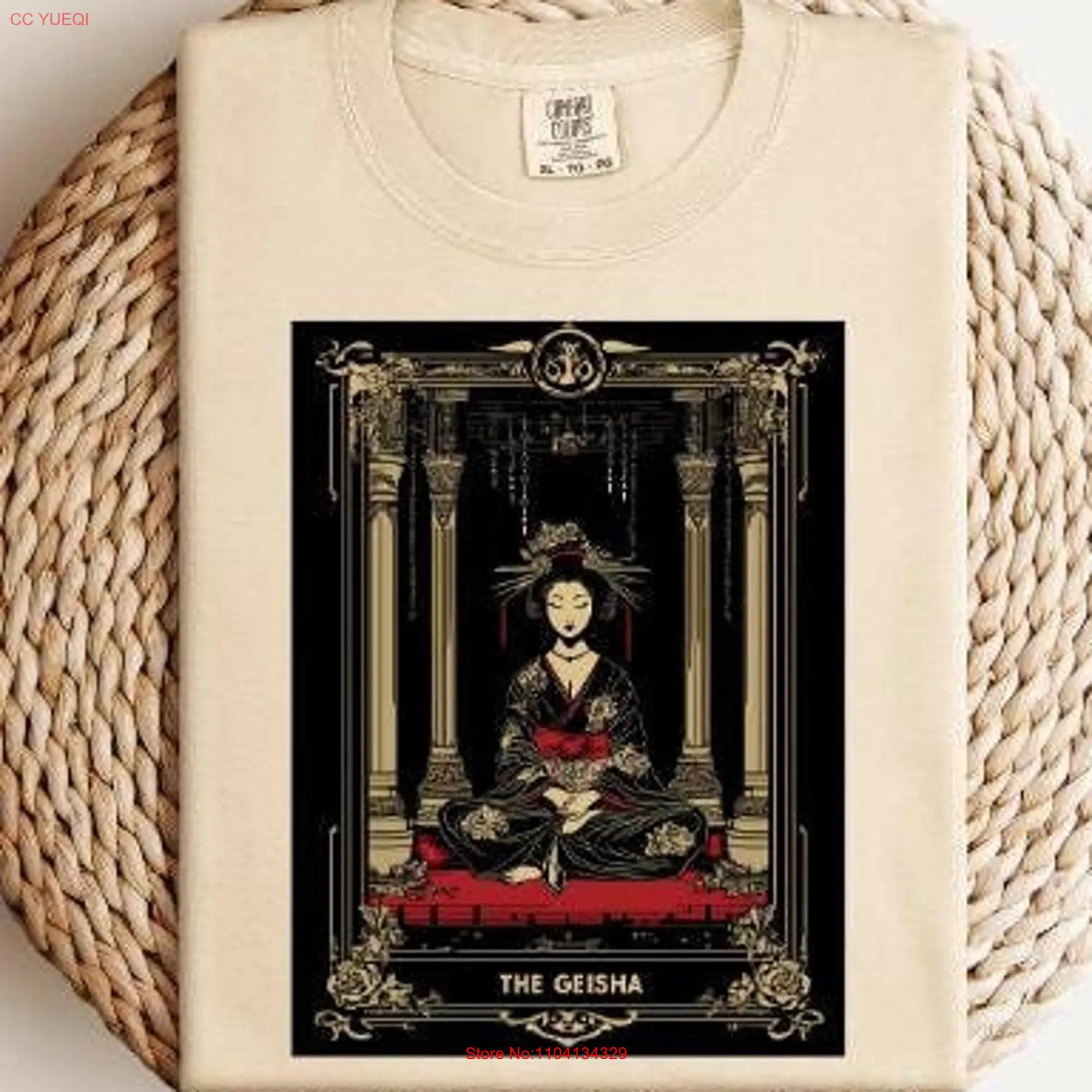 Tarot Card T Shirt The Geisha Anime Merch Witch Comfort Colors Vintage Style Whimsigoth Japanese Inspired Design