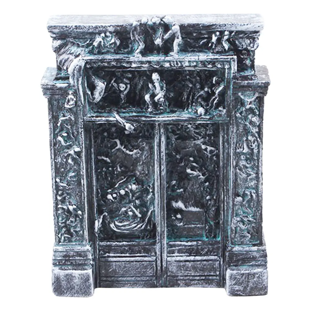

's Gate Statue Resin Small Sculpture Lifelike Home Decor Table Ornament Office Garden Landscaping