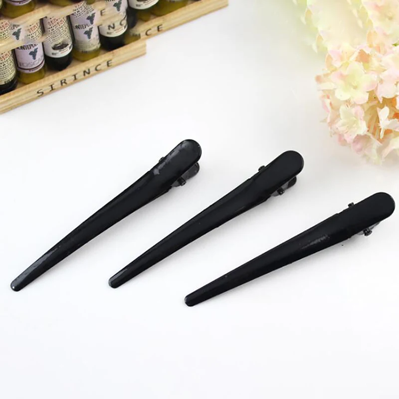 5 pz/lotto nero anatra Bill clip 8cm metallo coccodrillo Curl clip per lo Styling e sezionamento, fermagli per capelli forcine per le donne ragazze