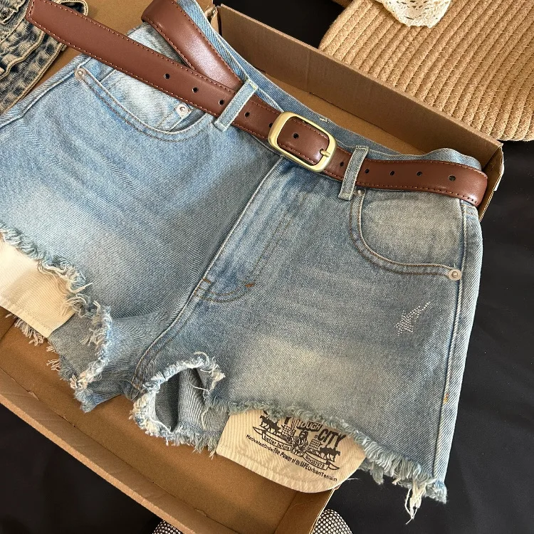 Spice Girl High Waist Denim Shorts Women's Summer New 2026 New High Ripped Shorts Hot Pants