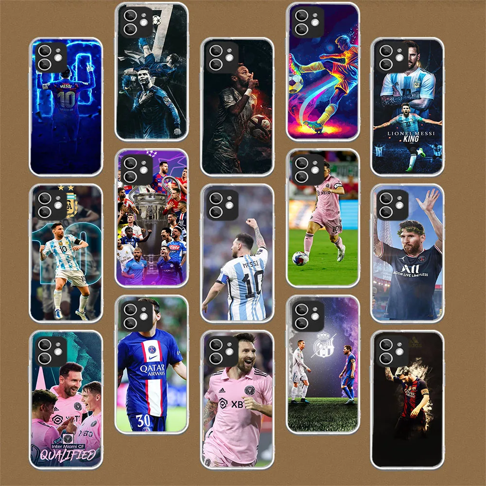 WRA-9 Football Soccer Transparent Flexible TPU Case For Samsung A30 34 35 52 54 55 72 M21 23 30 31 33 52 53 S24 Plus Ultra