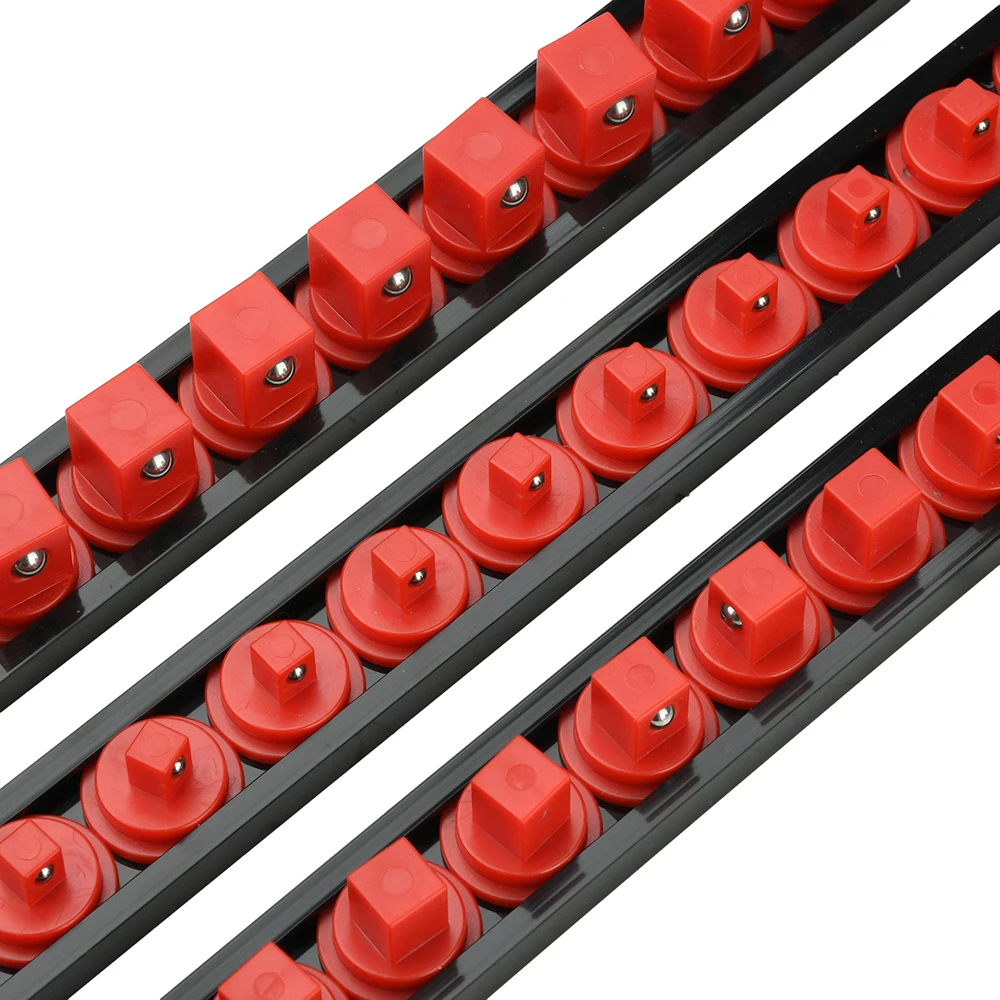360 ° Drehbarer ABS-Steckschlüssel-Organizer 1/4 Zoll 3/8 Zoll 1/2 Zoll Premium-Qualität Steckschlüssel-Clip-Schienenhalter Steckschlüssel-Organizer-Werkzeuge Rot & Blau – Detail 11