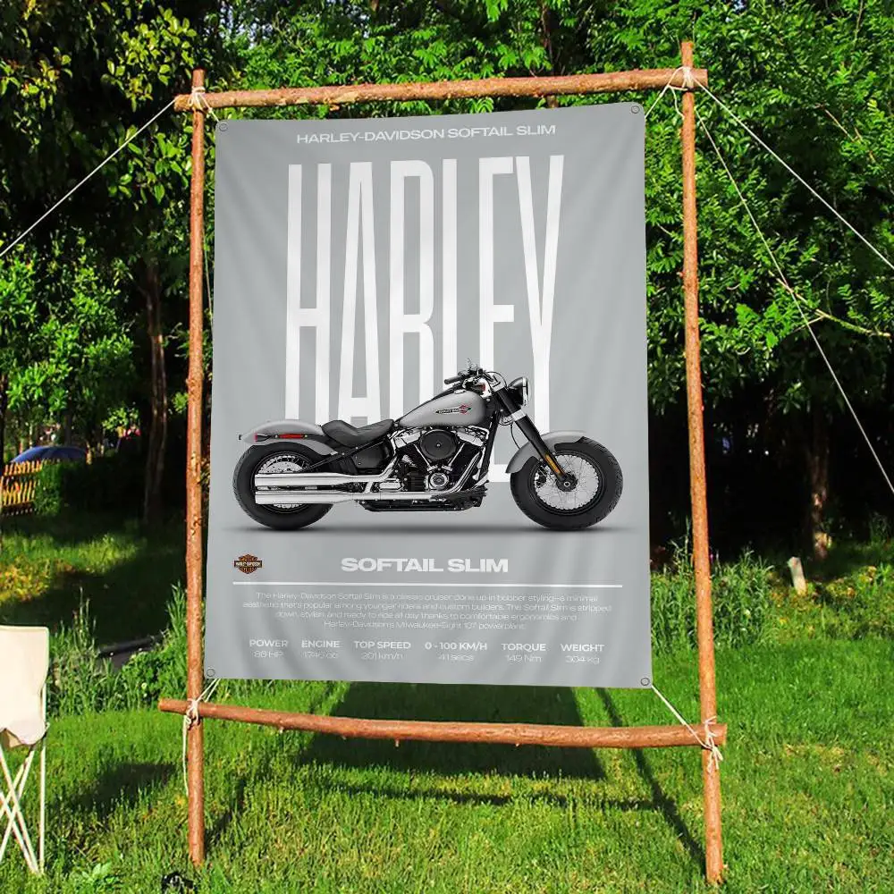 H-HarleyS LOGO Davidson Colorful Flag Wall Hanging Bohemian Wall Banner Mandala Indoor Art Decor
