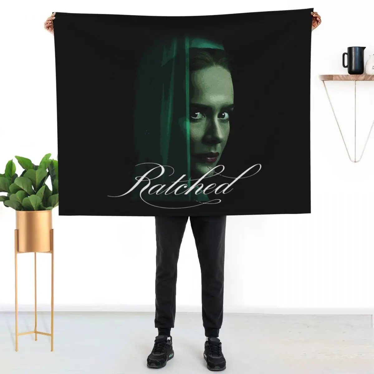 Ratched T-Shirt Throw Blanket Plaid on the sofa For Decorative Sofa Moving Plush Bed Fashionable Warm Blankets