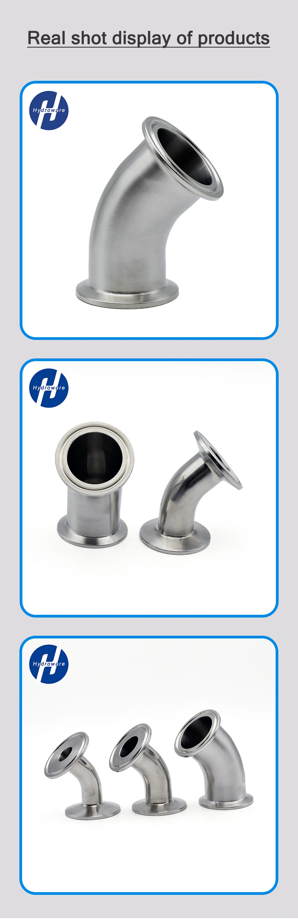 Sanitäres 45°-Knieventil SS304, OD22/28/42/57/76/89/108mm (3/4" 1" 1,5" 2" 2,5" 3" 4"), Triklamp-Verbindung, hochdicht, für Milc – Detail 2
