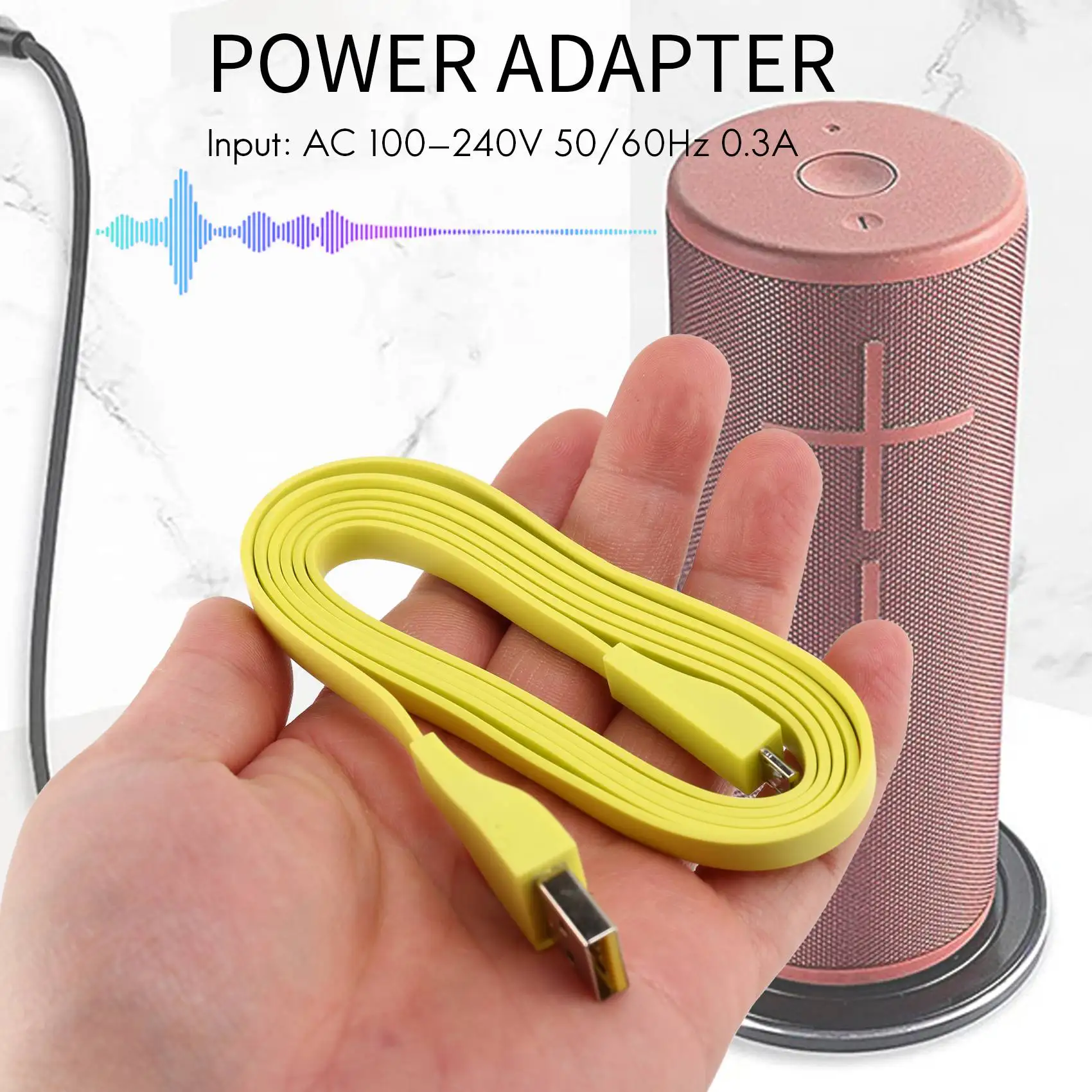 Adattatore per caricabatterie con cavo di ricarica rapida USB per altoparlante Bluetooth UE BOOM 2 /UE MEGABOOM /UE /UE ROLL 2