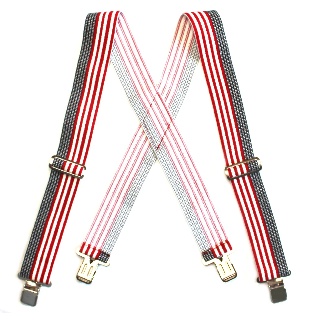 MELOTOUGH Men's Suspenders Fully Elastic 2 inch Wide X back Heavy Duty Work Suspenders USA Flag