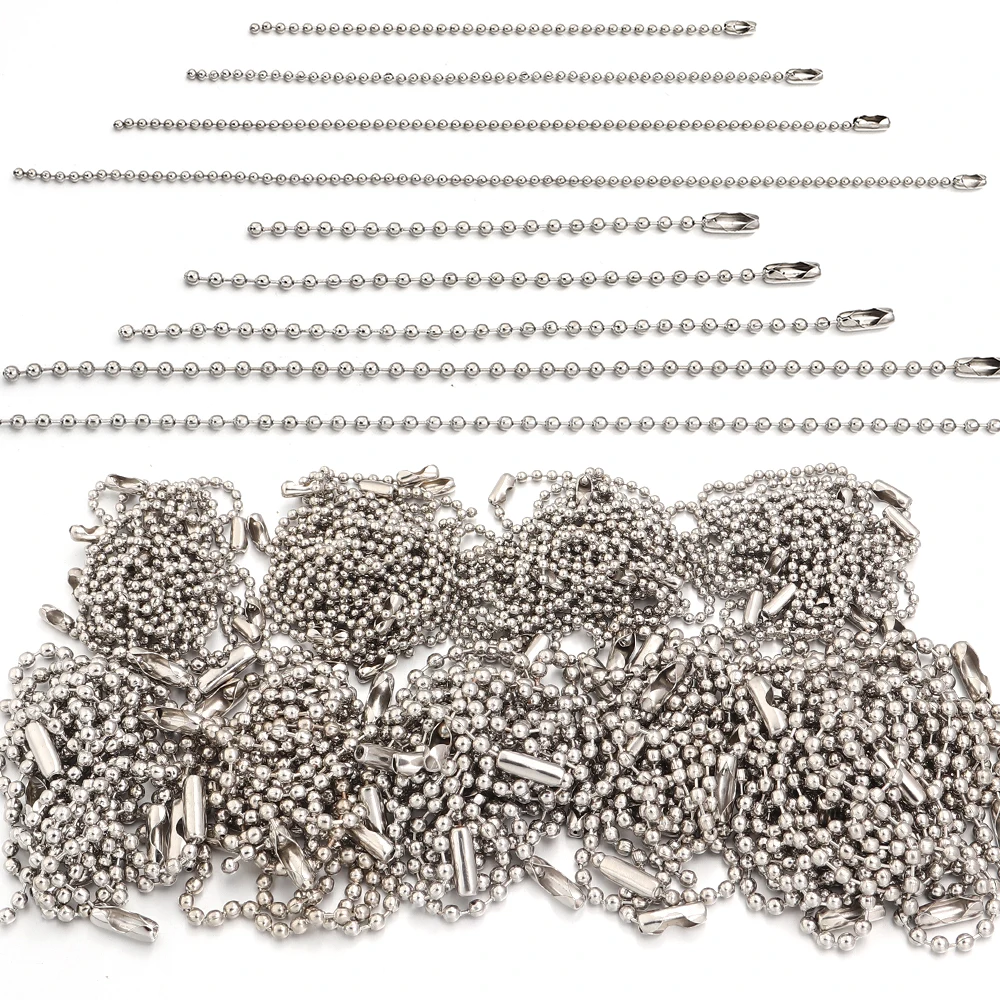 100pcs 8/10/12/15/20cm Metal Ball Bead Chains Fit Key Chain/