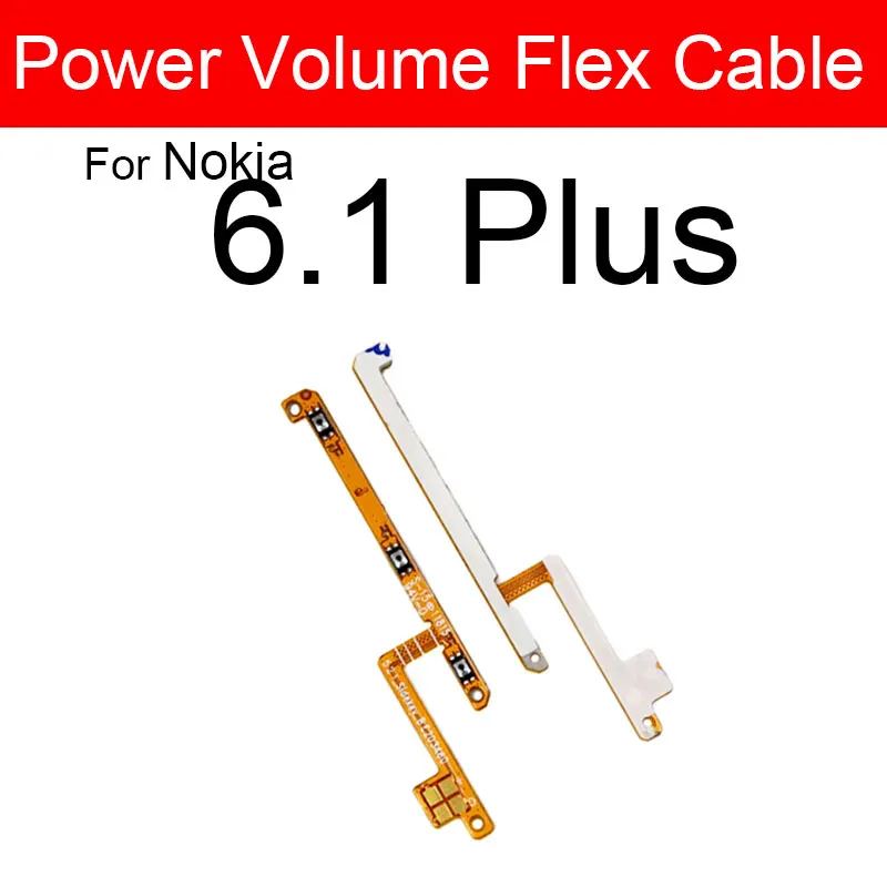 Volume&Power Side Button For Nokia 6 6.1 6.2 7 7.1 7.2 8 8.1 X7 X6 Plus 2017 2018 On/off Power Volume Control Flex Cable Parts