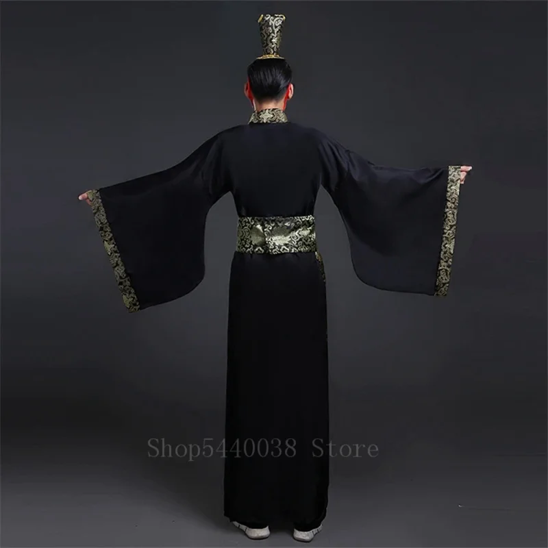 Vestido Hanfu tradicional chinês para homem, trajes de dança oriental, trajes de cosplay da dinastia Han, desempenho antigo, palco popular, ano novo