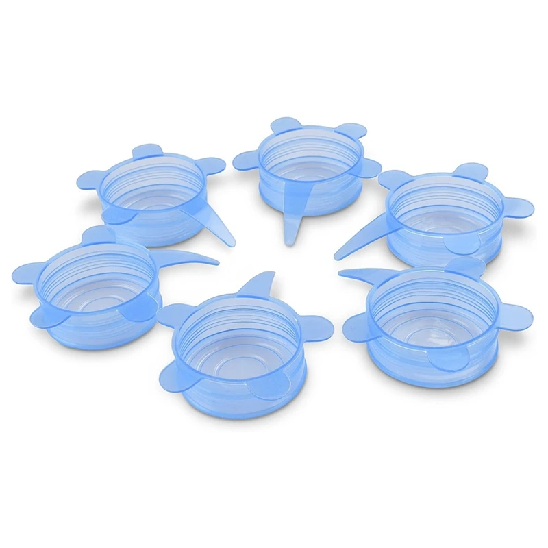 Silicone Lids 6-Pack For Fresh Food Storage - Seal In Flavors, Keep Food Fresh And Reduce Waste