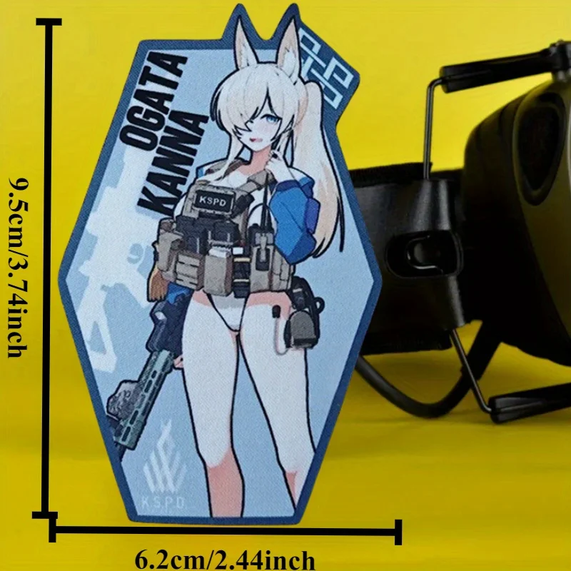 Blue Archive Kona Tactical Patch Gun Girls Print Hook&Loop Patches Military Morale Chevron Badge Armband Backpack Vest Stickers