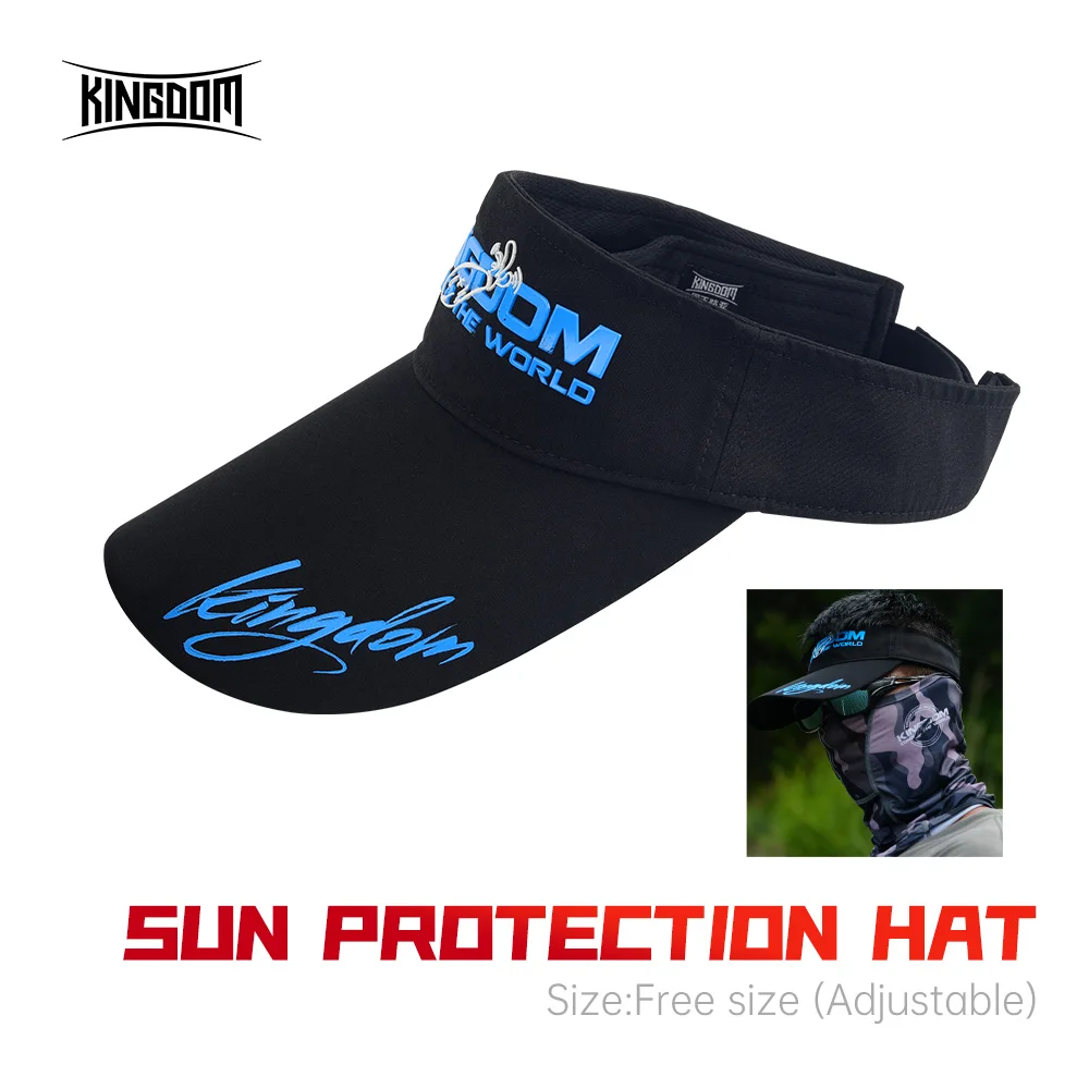 Kingdom Outdoor Sun Protection Hat Empty Top Adjustable Fishing Hat Breathable And Sweat-absorbent Sport Fishing Sun Visor Hat