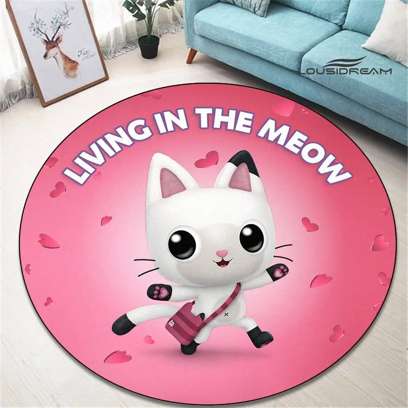 Gabby's dollhouse cute cartoon round carpet fashion yoga cushion living room bedroom beautiful carpet birthday gift