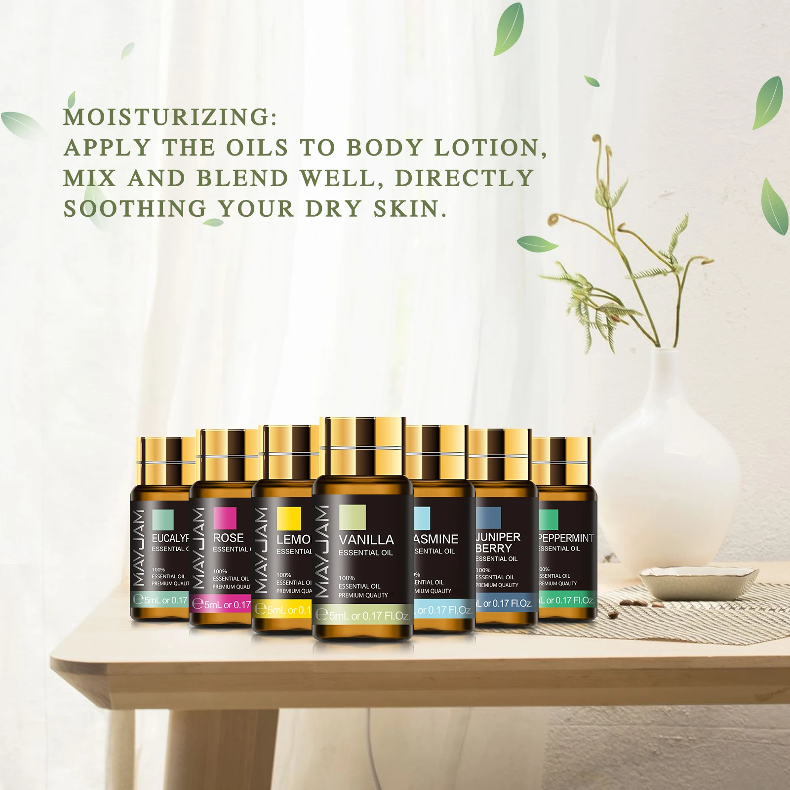 Pure Natural Essential Oils Gift Set, Massagem, Difusor para Duche, Óleo Aroma, Lavanda, Baunilha, Sábio, Jasmim, Rosa, Alívio do Estresse, 28Pcs