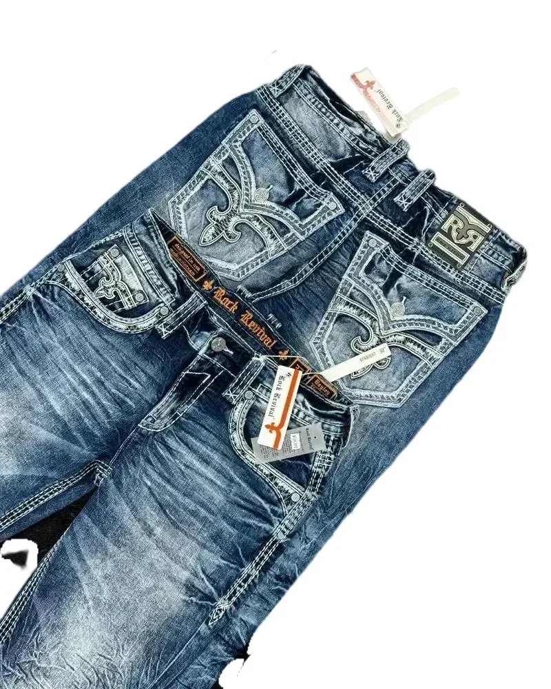 Jean Bleu Rétro Américain Aadt pour Femme, Pantalon Baggy Taille Haute, Mode Gothique, Harajuku, Poche Hip Hop, Décontracté, Y2K