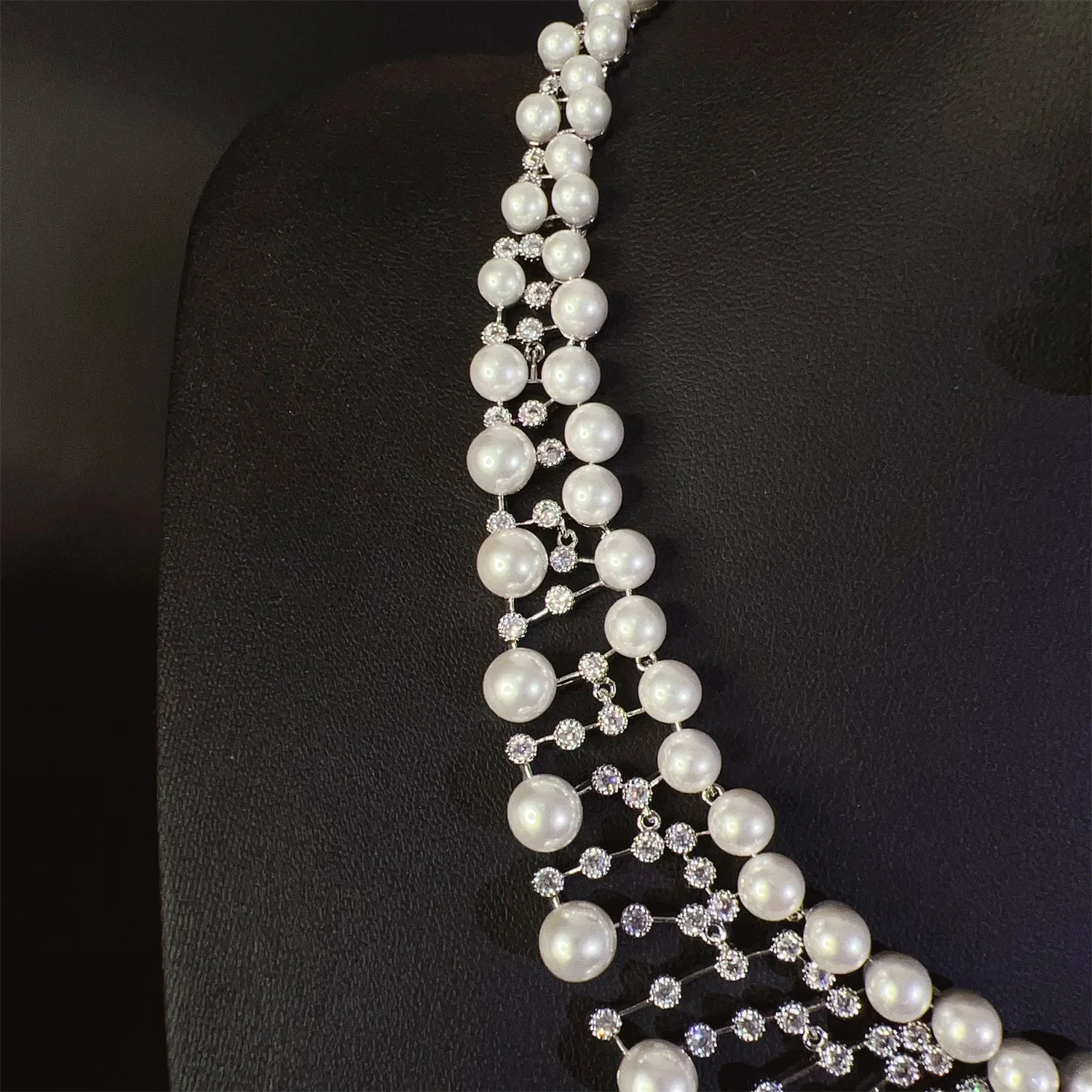 Mulia Fashion Bintang Kalung Anting-Anting Rumbai Mutiara Kalung Anting-Anting Pesta Perjamuan Acara Tuan Rumah Gaun Prom Aksesoris Pengantin M-519