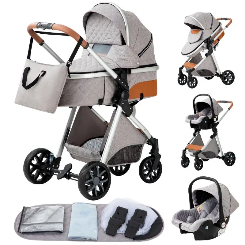 3-in-1 babyreisysteem, lichtgewicht kinderwagen voor pasgeborenen, all-terrain, compact opvouwbaar, winterkinderwagen, buggy