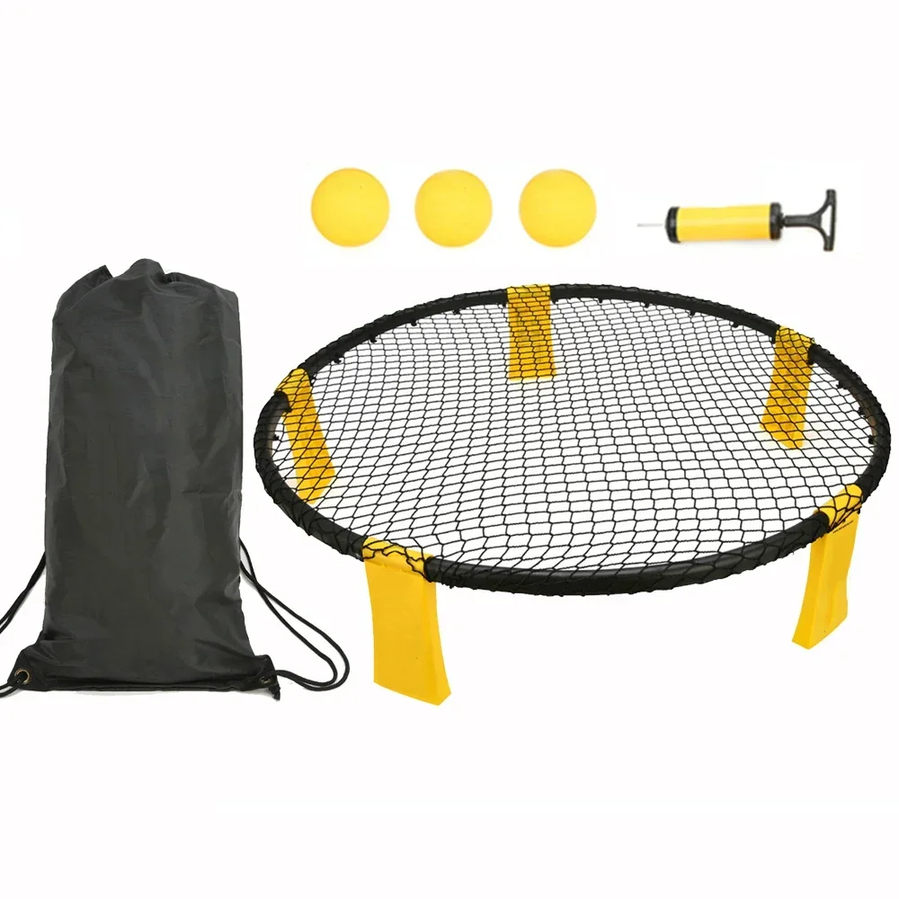 Mini Beach Volleyball Spike Game Balls Set Outdoor Team Sports Lawn Fitness Equipment Net With 3 Balls For Outdoor Sports