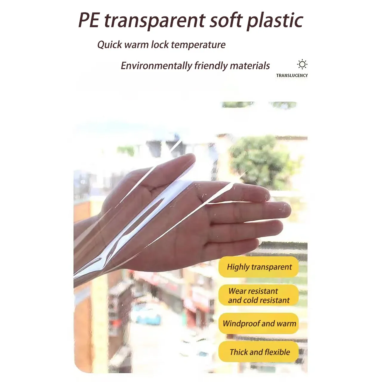 Window Insulation Film, Cold and Windproof Curtains, Transparent Winter Insulation and Thickened Soundproof Sealing Film