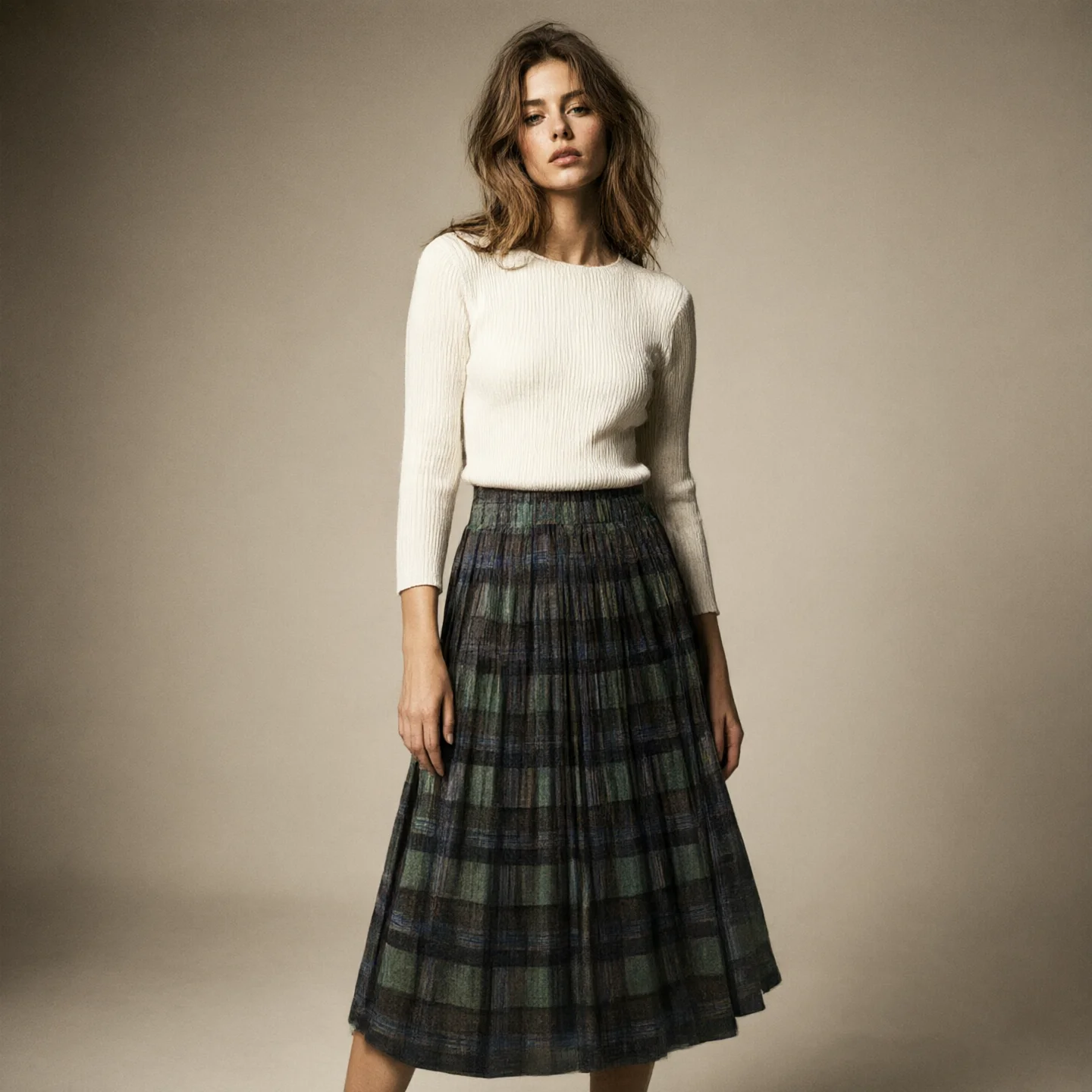 High Waist Knit Pleated Skirt Women Long Maxi Skirt Elastic Waist A Line Skirts Autumn Winter Casual Fashion Pencil Skirt Black