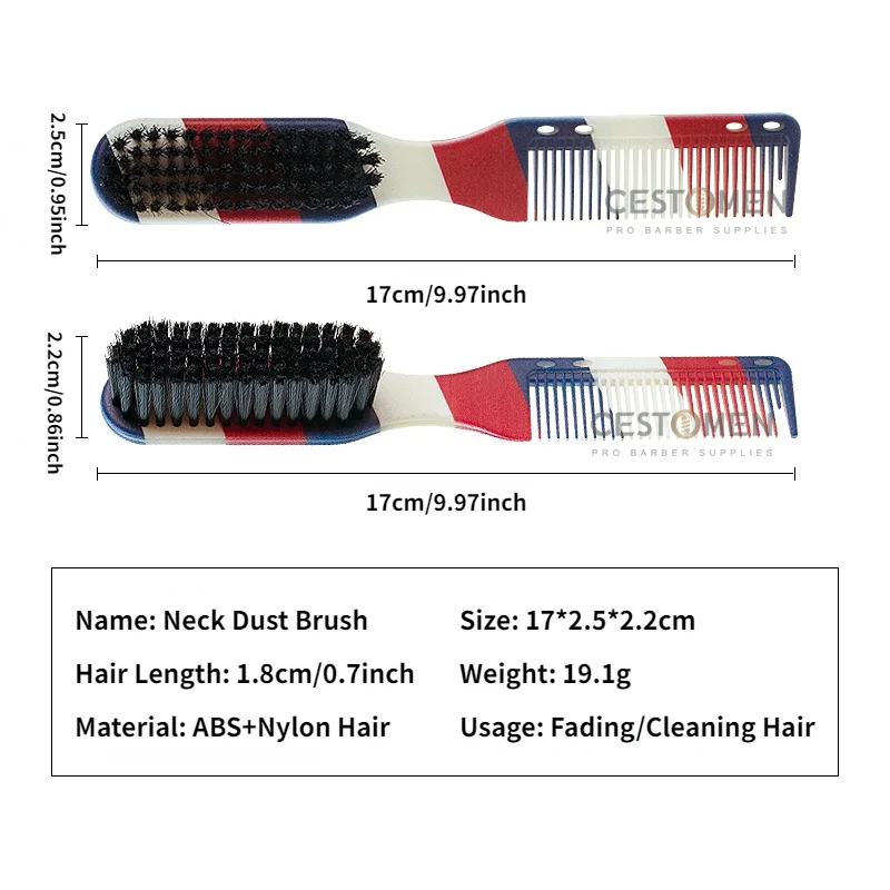 Newest Double-sided Professional Barber Neck Brush Comb Shaving Beard Salon Carving Duster Striped Cleaning Brush Hair Cutting