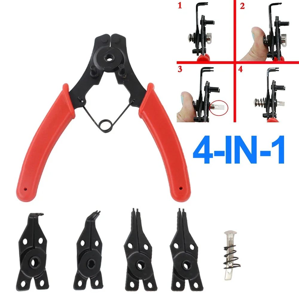 Circlip Pincers Set 4-In-1 Snap Ring Pliers Retaining Crimping Tongs Spring Installation And Removal Hand Tool Multi Crimp Tool