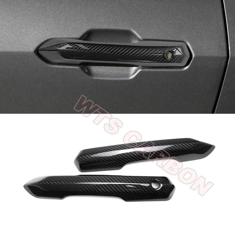 

Real Carbon Fiber Exterior Accessories Car Side Door Handle Cover Trim For Ford Mustang GT S650 Dark Horse 2024+