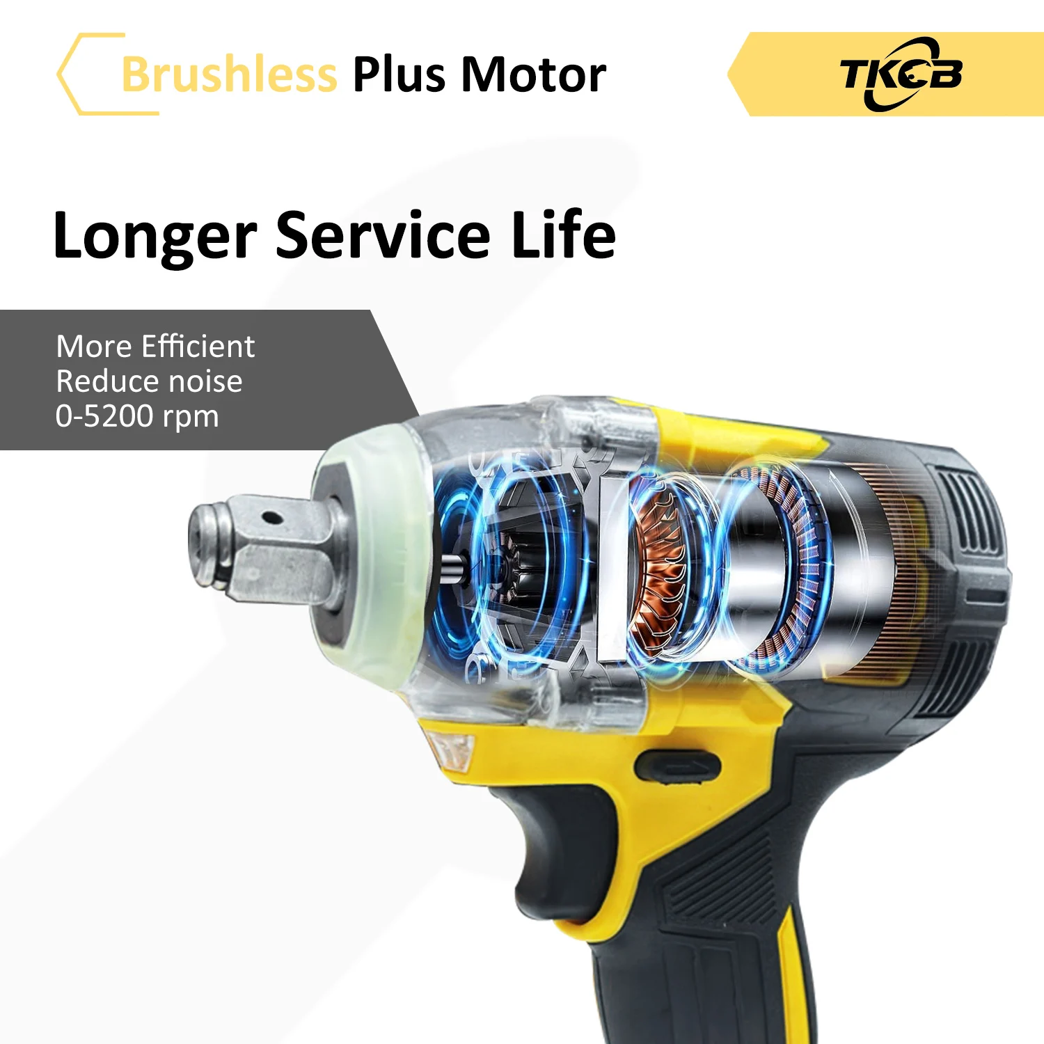 TKCB 520N.M Cordless Brushless Electric Impact Wrench 1/2 inch Socket Wrench Power Tools Rechargeable For Makita 18V Battery