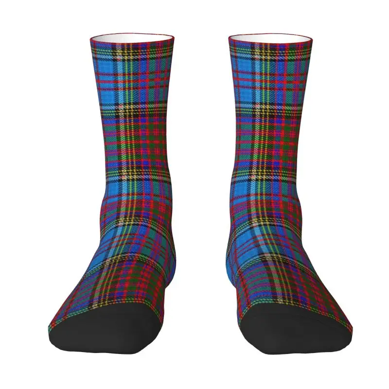 Geometric Plaid Clan Tartan Men's Crew Socks Unisex Cool Spring Summer Autumn Winter Dress Socks