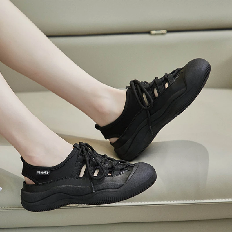 Trendy Canvas Shoes for Women 2024 Summer New Collection with Hollow Out Breathable Sports and Leisure Versatile Women's Sandals image 2