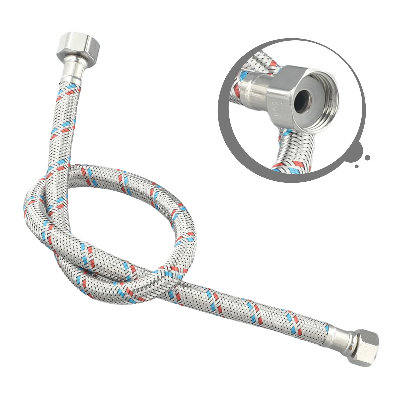 

Bathroom Plumbing Kitchen Plumbing Mixer Faucet Hose Explosion-proof Hose Nylon Wire Tensile Strength 1600N 304 Stainless Steel