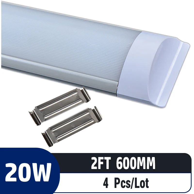 

4pcs/lot 2FT 600mm 20W LED Tube fixture Lamp Home Appliances lighting Bedroom Kitchen Cabinet With Cable light