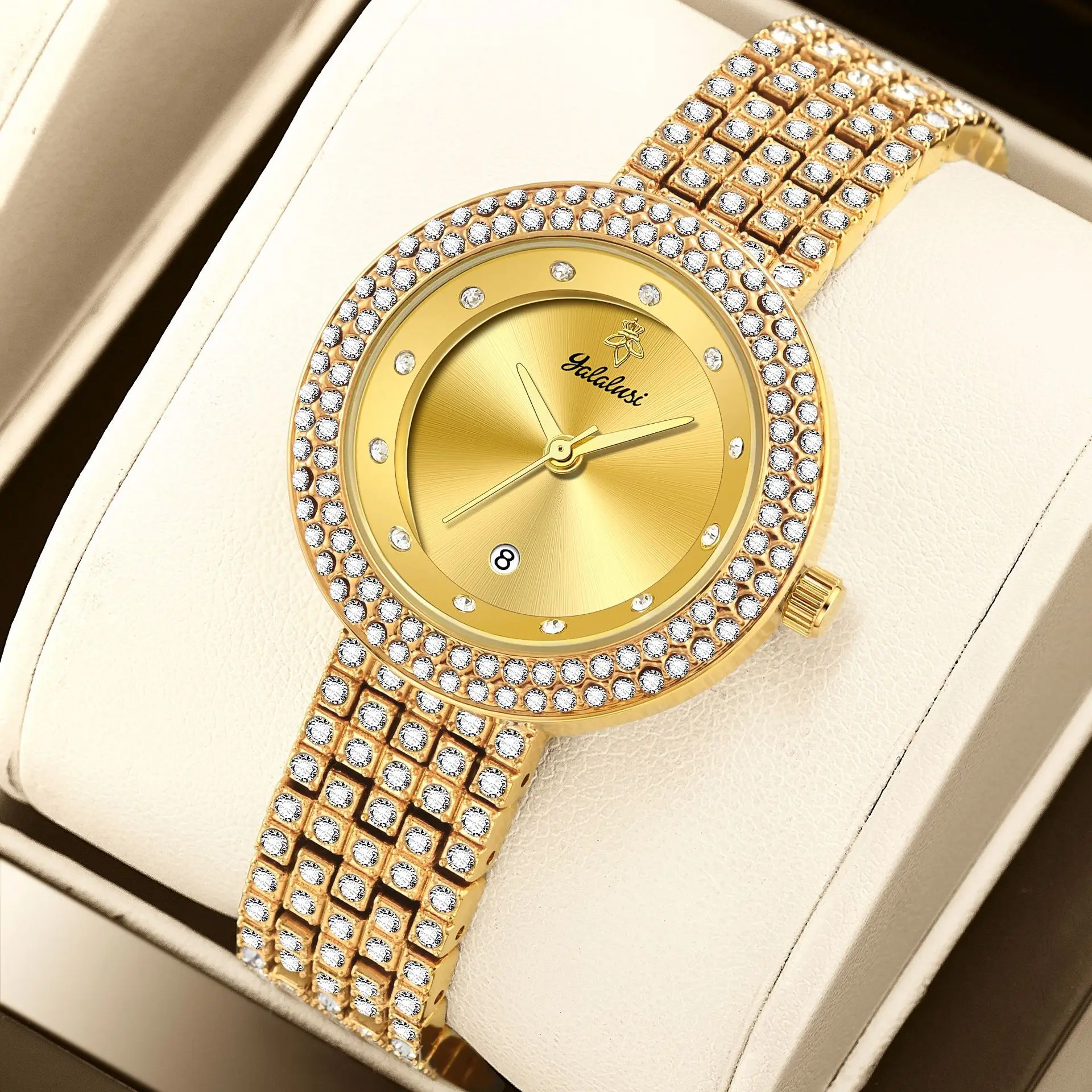 Yalalusi Luxury Style Mother-of-Pearl Beaded Diamond Women's Watch Bracelet Women's Watch Women's Watch