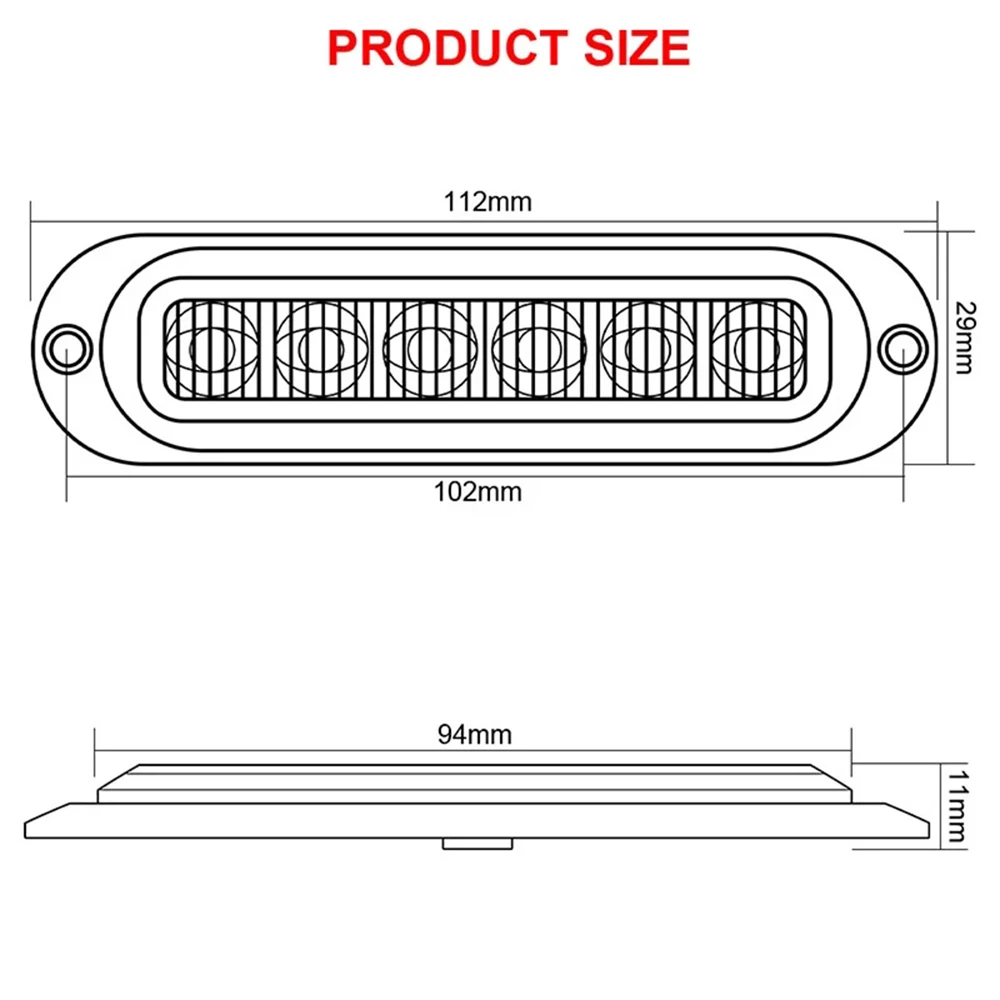 10PCS 12V 24V 6 LED Side Marker Lights Warning Light Auto Car External Lights Trailer Truck Lorry Clearance lamp Red Amber White