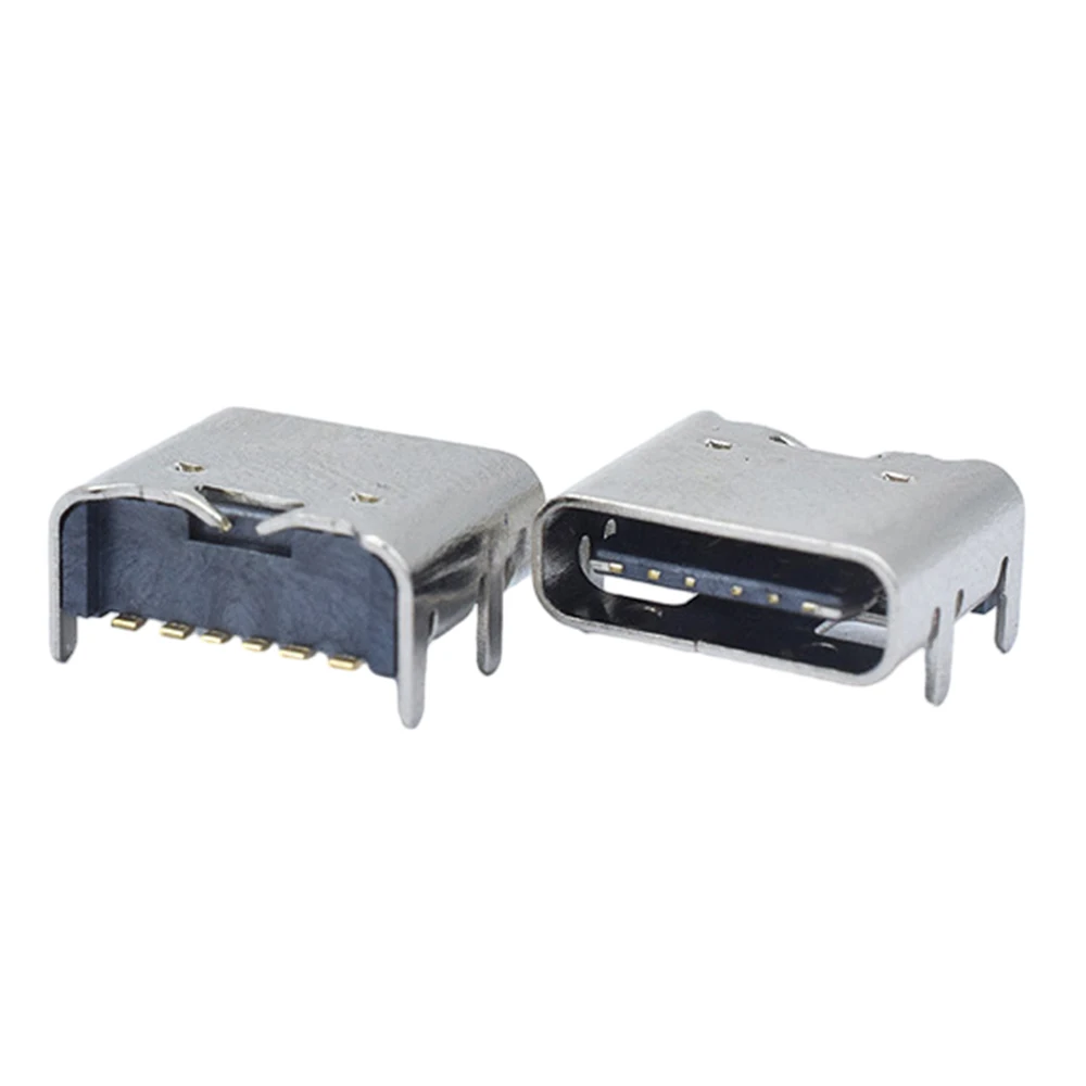 5/10pcs 6 핀 SMT 소켓 커넥터 마이크로 USB 타입 C 3.1 여성 배치 SMD DIP PCB 디자인 DIY 높은 전류 충전 용