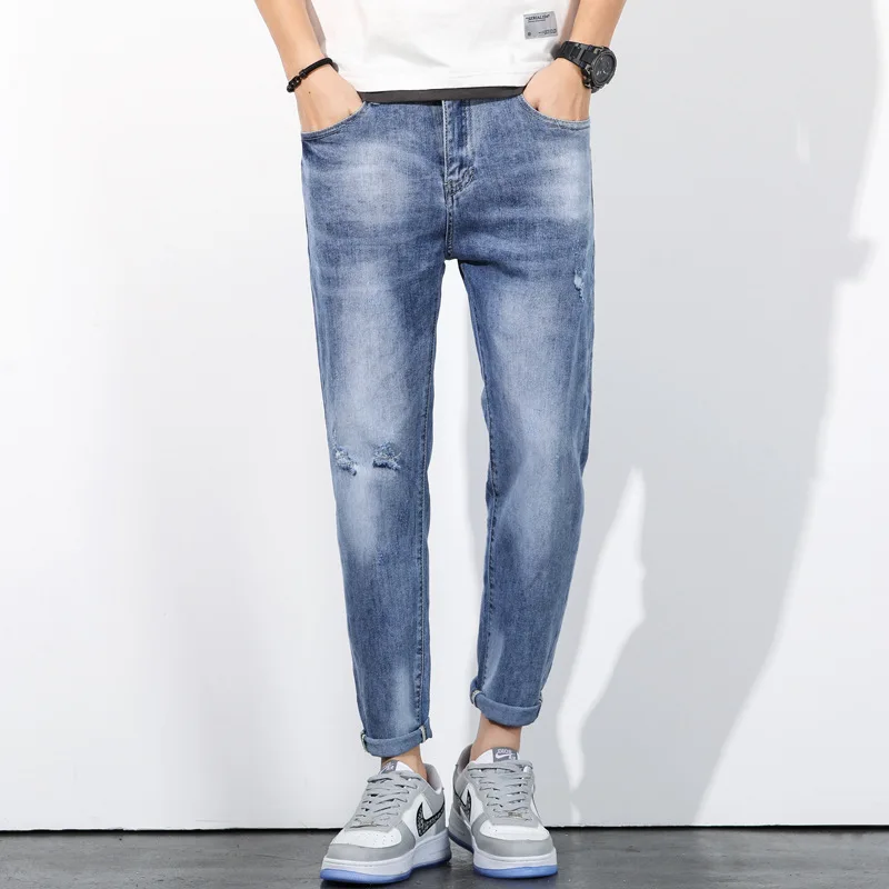 2022 New High Quality Mens Casual Cotton Long Pants Winter Autumn Male Jeans Clothing