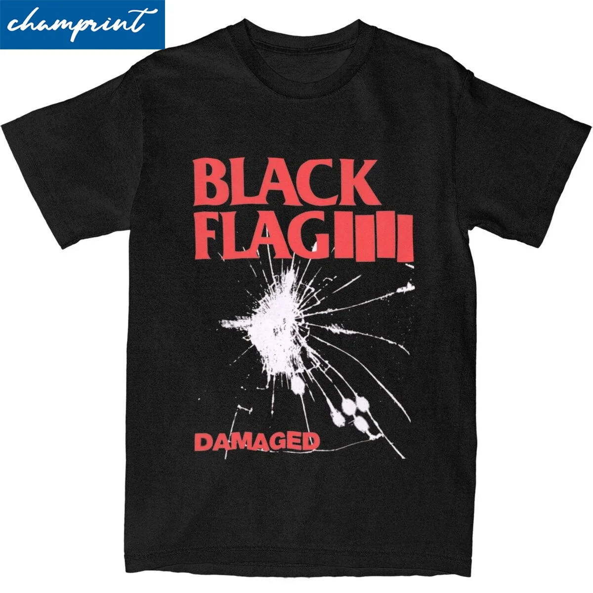 Black Flag Damaged T-Shirts Men Women Casual Pure Cotton Tee Shirt Round Neck Short Sleeve T Shirts New Arrival Clothes