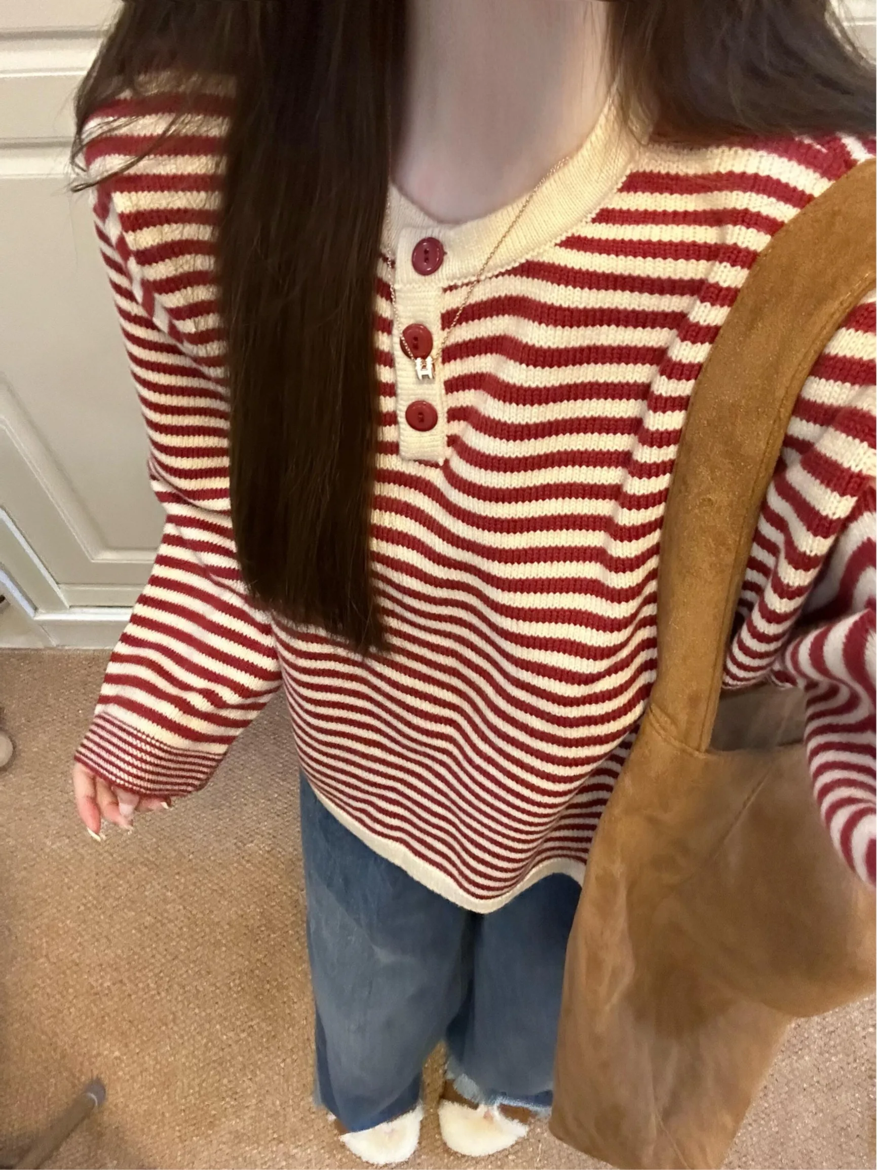 Suéter de Punto a Rayas s para Mujer, Ropa Interior de Principios de Otoño, Capa Base Hoada que Rejuvenece, Estilo Info...