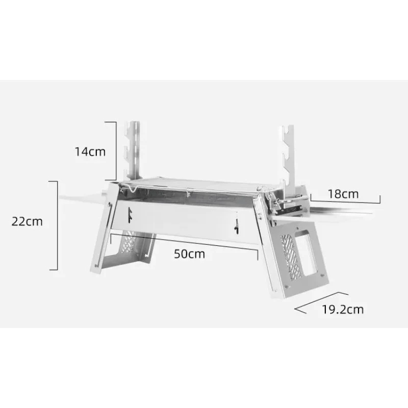 Premium Link High-Quality  Portable Outdoor  BBQ Grill - 304 Food-Grade Stainless Steel Foldable  Rustproof Durable Home Camping