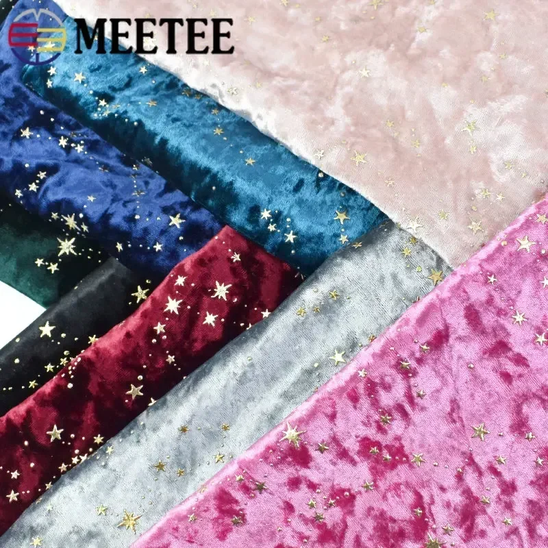 Meetee 45*145cmm 90X145cm poliester elastan tkanina odzieżowa na odzież sukienka tkaniny DIY elastyczna aksamitna tkanina akcesoria do szycia