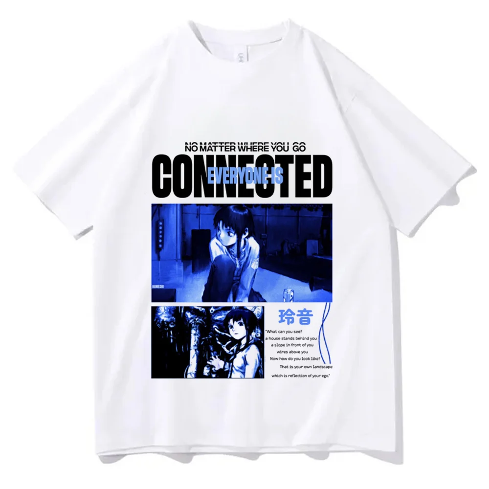 Serial Experiments Lain t-shirt girl y2k cute korean fashion vintage tshirt grunge scene  streetwear clearance sales alternative