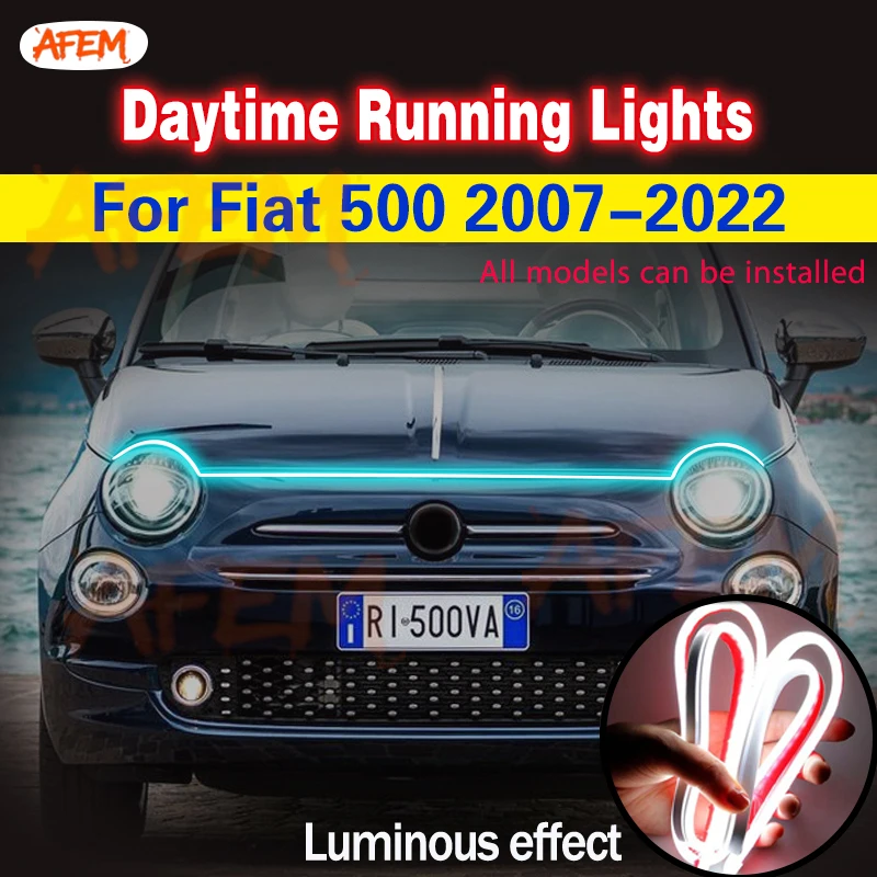 1PCS LED Fog light Daytime Running Lights For Fiat 500 2007-2022 12V Universal Fog Lamp foglamps Auto Decorative Atmosphere Lamp