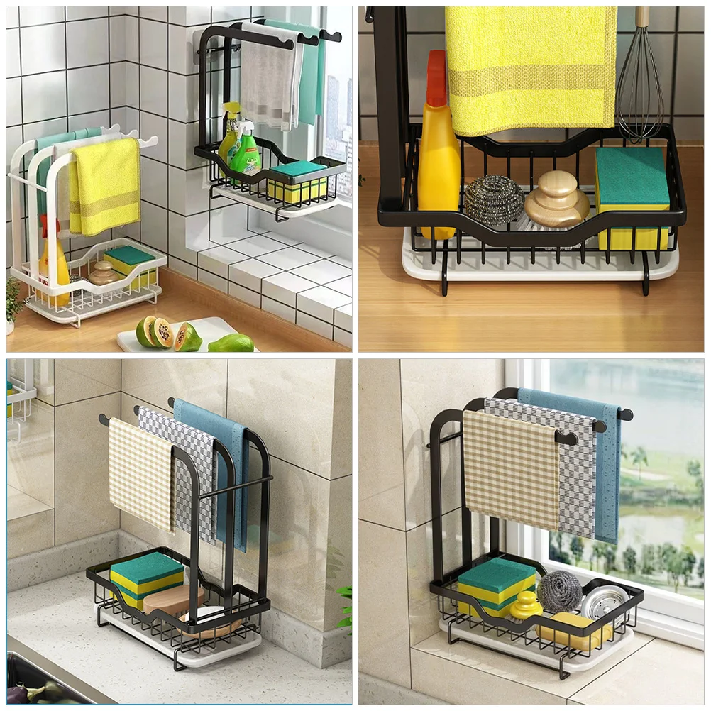 

Kitchen Sponge Drying Rack Metal Sink Organizer Washing Cloth Holder Sink Storage Rack Kitchen Accessory