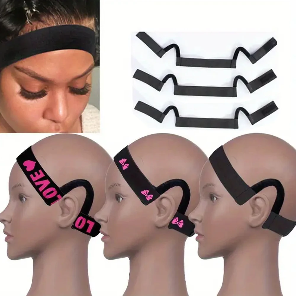 Comfortable Lace Melt Wig Band with Ear Hanger - Adjustable Wrap for Scarf, Black Lace Edge Band for Wigs, Stylish Headband image 5